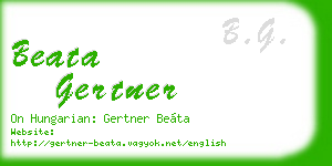 beata gertner business card